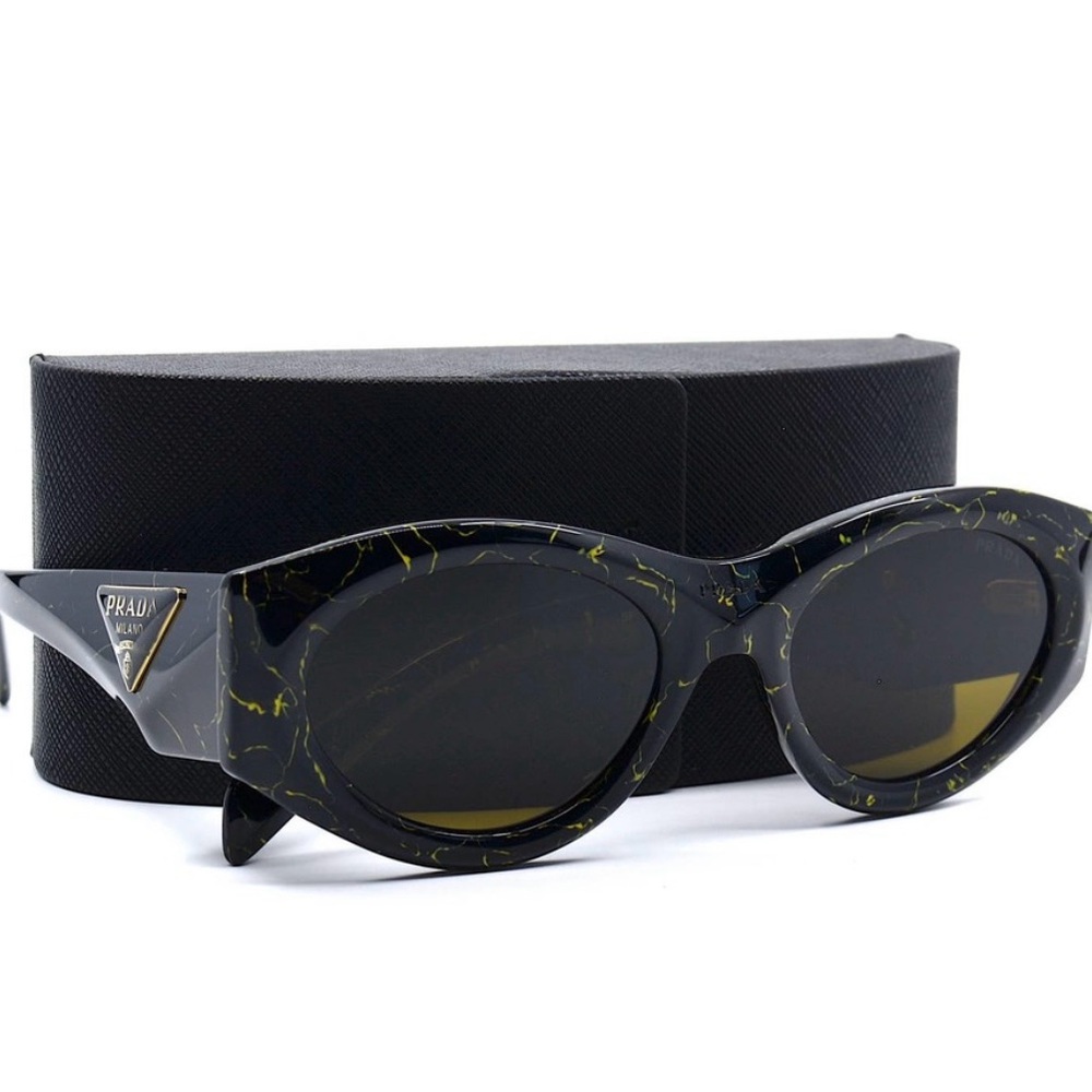 Prada dark yellow brown marble sunglasses PR-20ZS-19D01T
